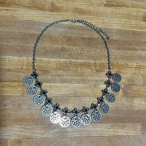 Paparazzi Silver with Black Necklace 🖤 Coins Flowers Celtic Stars